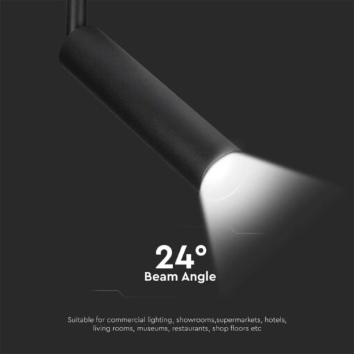 LED φωτιστικό ράγας Samsung COB 7W 3000K Μαύρου Χρώματος V-TAC – 21353