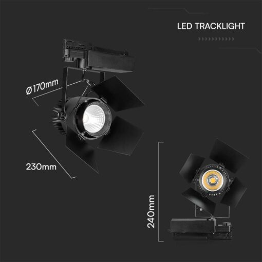 LED φωτιστικό ράγας Samsung COB 33W 3000K Μαύρου Χρώματος V-TAC – 21371