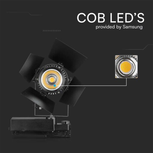 LED φωτιστικό ράγας Samsung COB 33W 3000K Μαύρου Χρώματος V-TAC – 21371