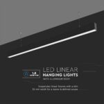 LED Γραμμικό Κρεμαστό Φωτιστικό 120cm Μαύρο 40W V-TAC PRO Samsung Chip 3720lm 120° Φυσικό Λευκό 4000K – 21374