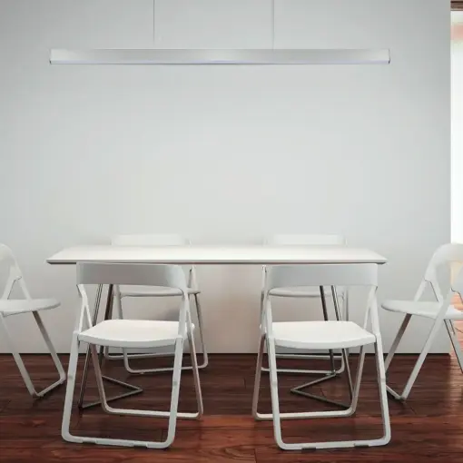 LED Γραμμικό Κρεμαστό Φωτιστικό 120cm Ασημί Linkable 40W V-TAC PRO Samsung Chip 3300lm 120° Φυσικό Λευκό 4000K – 21375