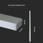 LED Γραμμικό Κρεμαστό Φωτιστικό 120cm Ασημί Linkable 40W V-TAC PRO Samsung Chip 3300lm 120° Φυσικό Λευκό 4000K – 21375