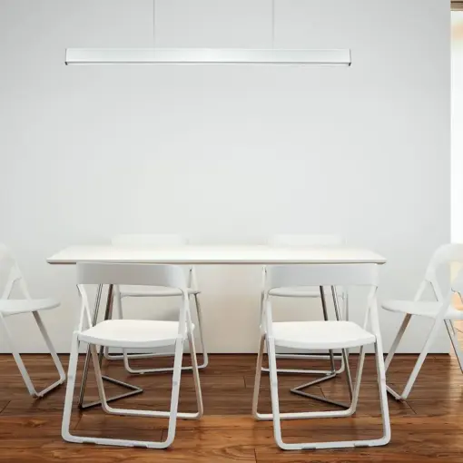 LED Γραμμικό Κρεμαστό Φωτιστικό 120cm Ασημί 40W V-TAC PRO Samsung Chip 3590lm 120° Φυσικό Λευκό 4000K – 21384