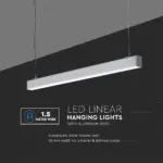 LED Γραμμικό Κρεμαστό Φωτιστικό 120cm Ασημί 40W V-TAC PRO Samsung Chip 3590lm 120° Φυσικό Λευκό 4000K – 21384