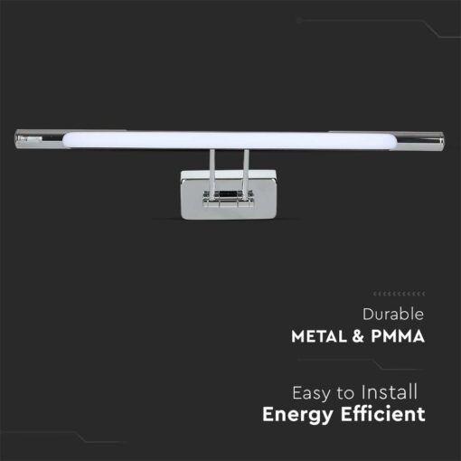 Φωτιστικό Καθρέφτη/Πίνακα Τοίχου LED 12W V-TAC 120° 910lm Χρώμιο Φυσικό 4000K – 213895
