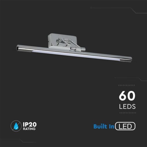 Φωτιστικό Καθρέφτη/Πίνακα Τοίχου LED 12W V-TAC 120° 910lm Χρώμιο Φυσικό 4000K – 213895