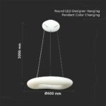 LED ΚΡΕΜΑΣΤΟ ΦΩΤΙΣΤΙΚΟ 36W SMD CCT 3 ΣΕ 1 ΣΤΡΟΓΓΥΛΟ ΣΧΗΜΑ ΜΕ ΔΥΝΑΤΟΤΗΤΑ ΡΥΘΜΙΣΗΣ ΤΗΛΕΧΕΙΡΙΣΤΗΡΙΟΥ V-TAC  – 213959