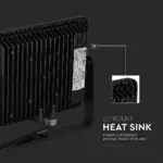 LED Προβολέας 50W V-TAC PRO Samsung Chip 100° 4000lm Μαύρος Αδιάβροχος IP65 Ψυχρό 6400K – 21408