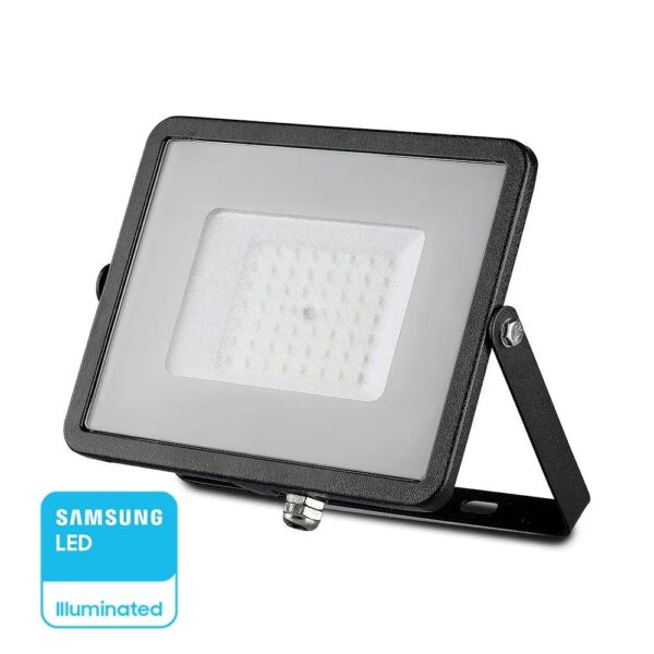 LED Προβολέας 50W V-TAC PRO Samsung Chip 100° 4000lm Μαύρος Αδιάβροχος IP65 Ψυχρό 6400K – 21408
