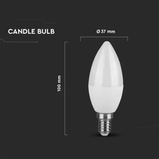 LED λάμπα E14 κερί SMD 3.7W θερμό λευκό 3000K V-TAC – 214216