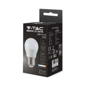 LED λάμπα E27 G45 SMD 3.7W ψυχρό λευκό 6500K V-TAC – 214207