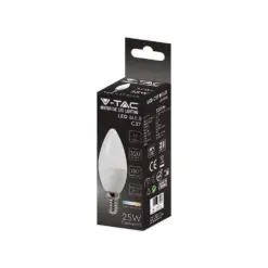 LED λάμπα E14 κερί SMD 3.7W θερμό λευκό 3000K V-TAC – 214216