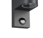 Φωτιστικό Τοίχου Trio Lighting ROYA 2x GU10 Ανθρακί Χυτό Αλουμίνιο IP44, Αισθητήρα κίνησης, Πάνω-κάτω φωτισμός – 214260242