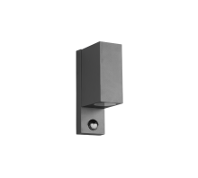 Φωτιστικό Τοίχου Trio Lighting ROYA 2x GU10 Ανθρακί Χυτό Αλουμίνιο IP44, Αισθητήρα κίνησης, Πάνω-κάτω φωτισμός- 214269242