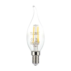 LED Λάμπα E14 4W Φλόγα Filament V-TAC 3000K – 214302