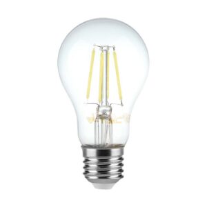 Λάμπα LED E27 A60 Filament 6W φυσικό λευκό 4000K γυαλί διάφανο 100lm/W V-TAC – 214303
