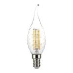 LED Λάμπα E14 4W Φλόγα με Ανάγλυφο Γυαλί Filament V-TAC 3000K – 214308