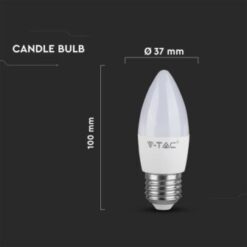 Λάμπα LED E27 Κερί SMD 4.5W θερμό λευκό 3000K V-TAC – 2143421