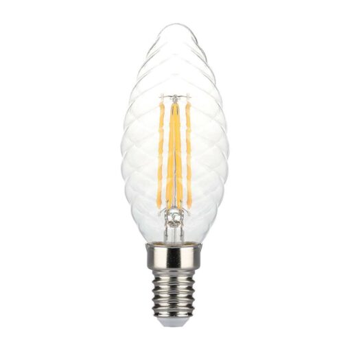 LED Λάμπα – 4W Filament  E14 Twist Κερί Dimmable 3000K V-TAC – 214367
