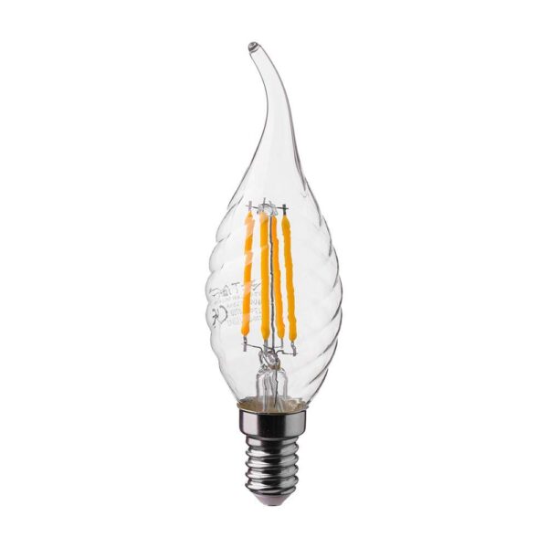 LED Λάμπα E14 4W Φλόγα Filament V-TAC Φυσικό 4000K – 214431