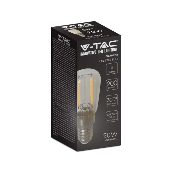 LED Λαμπάκι E14 2W Filament V-TAC Θερμό 3000K – 214444