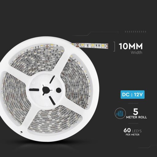 LED Ταινία 11W V-TAC Dimmable 900lm/m Αδιάβροχη IP65 Θερμό Λευκό 3000K 5 Μέτρα – 212149