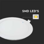 LED Πάνελ Στρογγυλό 6W V-TAC 120° 490lm Ø120 Θερμό 3000K – 214854