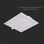 LED Πάνελ Τετράγωνο Χωνευτό 18W V-TAC 120° 1400lm 22.5X22.5cm Θερμό 3000K – 214869