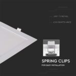 LED Πάνελ Τετράγωνο Χωνευτό 18W V-TAC 120° 1400lm 22.5X22.5cm Θερμό 3000K – 214869