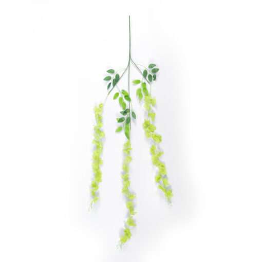 GloboStar® Artificial Garden GREEN WISTERIA FLOWER BRANCH 21514 Σετ 12 Τεχνητά Διακοσμητικά κλαδιά Βιστέριας Πράσινο Φ45 x Υ120cm