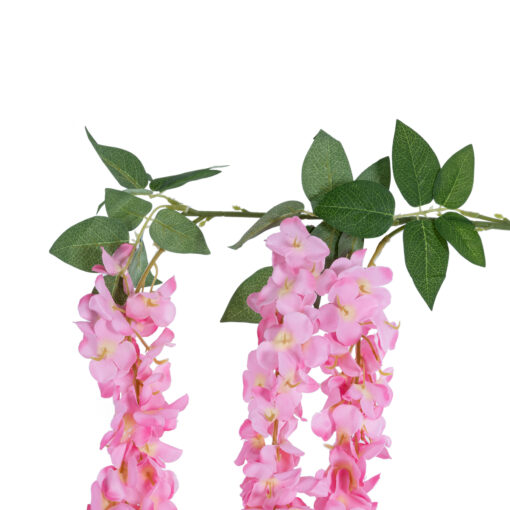 GloboStar® Artificial Garden PINK WISTERIA FLOWER BRANCH 21518 Τεχνητό Διακοσμητικό κλαδί Βιστέρια Ροζ Φ45 x Υ164cm