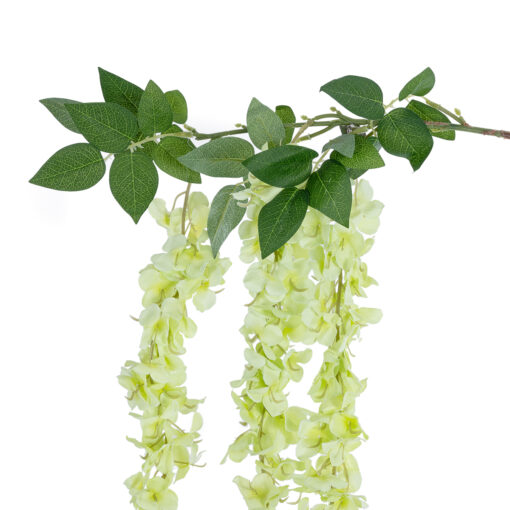 GloboStar® Artificial Garden GREEN WISTERIA FLOWER BRANCH 21520 Τεχνητό Διακοσμητικό κλαδί Βιστέρια Πράσινο Φ45 x Υ164cm