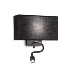 IDEAL LUX Απλίκα Τοίχου με LED Αναγνώστη HOTEL 1xE27 Μαύρου Χρώματος – 215709