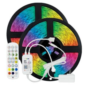 ΤΑΙΝΙΑ LED KIT 2 Χ 5 ΜΕΤΡΩΝ RGB 12V + DRIVER + Wifi CONTROLLER ΜΕ ΜΟΥΣΙΚΗ IP20 – 145-70044