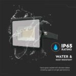 LED Προβολέας 30W Μαύρος V-TAC IP65 110° 2510lm Ψυχρό Λευκό 6400K – 215954