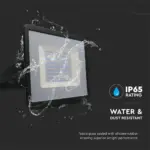 LED Προβολέας 100W Μαύρος V-TAC IP65 100° 8700lm Θερμό 3000Κ – 215964