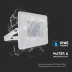 LED Προβολέας 100W Λευκός V-TAC IP65 100° 8700lm Θερμό 3000Κ – 215967
