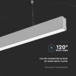 LED Γραμμικό Κρεμαστό Φωτιστικό 120cm Ασημί Linkable 40W V-TAC PRO Samsung Chip 3300lm Ψυχρό Λευκό 6400K – 21601