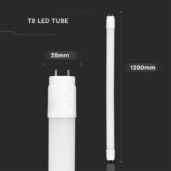 Λάμπα LED G13 T8 SMD Nano-Plastic 18W 1.2m θερμό λευκό 3000K non rotatable V-TAC – 216263