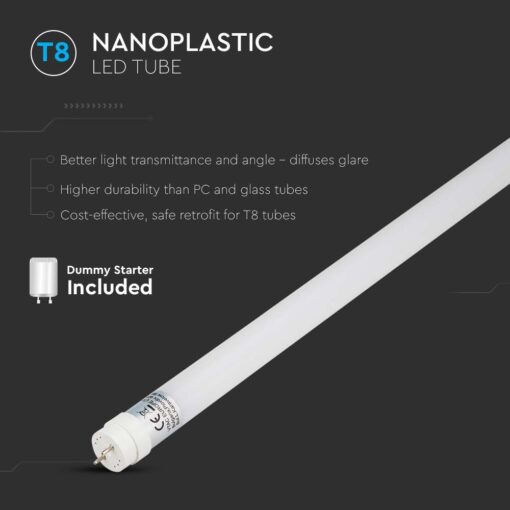 Λάμπα LED G13 T8 SMD Nano-Plastic 18W 1.2m 6400K V-TAC – 216264
