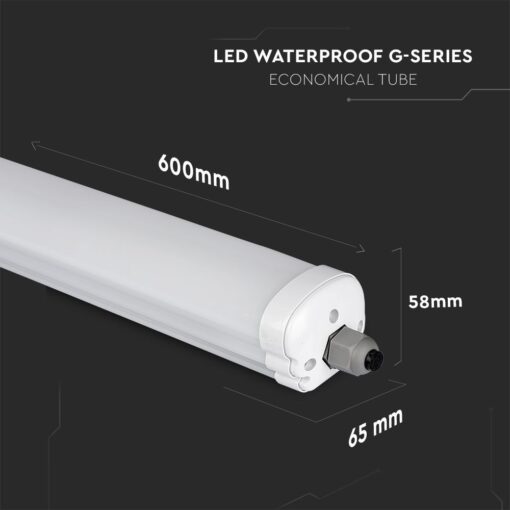 LED Αδιάβροχο IP65 Φωτιστικό Τύπου Φθορίου 18W V-TAC 60cm Ψυχρό 6500K – 216282
