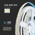 LED Ταινία 20W V-TAC Dimmable 2000lm/m Θερμό  3000K 5 Μέτρα – 212164
