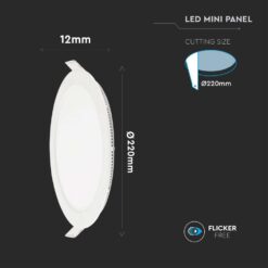 LED Πάνελ Στρογγυλό Χωνευτό 22W V-TAC Ø240mm Φυσικό 4000K – 216423