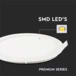 LED Πάνελ Στρογγυλό Χωνευτό 22W V-TAC Ø240mm Φυσικό 4000K – 216423