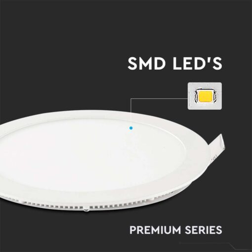 LED Πάνελ Στρογγυλό Χωνευτό 22W V-TAC Ø240mm Φυσικό 4000K – 216423