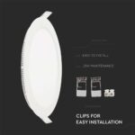 LED Πάνελ Στρογγυλό Χωνευτό 22W V-TAC Ø240mm Φυσικό 4000K – 216423