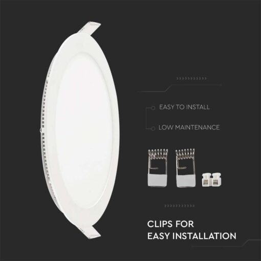 LED Πάνελ Στρογγυλό Χωνευτό 22W V-TAC Ø240mm Φυσικό 4000K – 216423