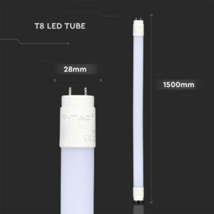 LED Λάμπα T8 G13 150cm 15W Rotation V-TAC 160° 2150lm Θερμό 3000K – 216480
