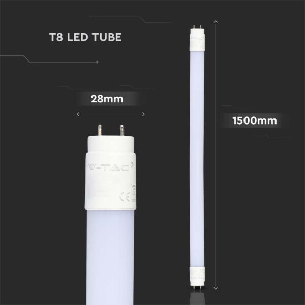 LED Λάμπα T8 G13 150cm 15W Rotation V-TAC 160° 2150lm Θερμό 3000K – 216480