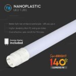 LED Λάμπα T8 G13 150cm 15W Rotation V-TAC 160° 2150lm Θερμό 3000K – 216480